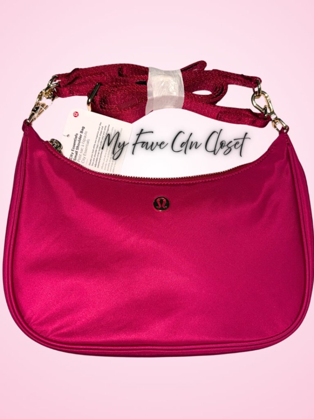 NWT Lululemon City Essentials 3L Shoulder Bag Berry Rumble